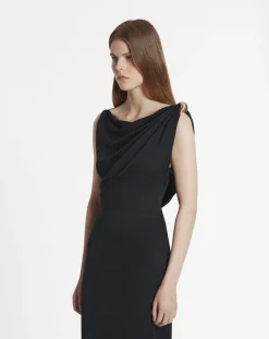 Sale Arpège ring draped silk dress Women Dresses