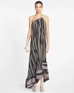 Outlet Asymmetrical cascade-effect dress Women Dresses