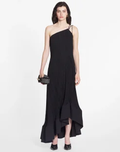New Asymmetrical pleated dress Women Dresses