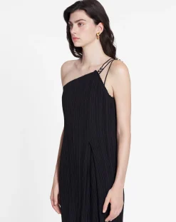 New Asymmetrical pleated dress Women Dresses