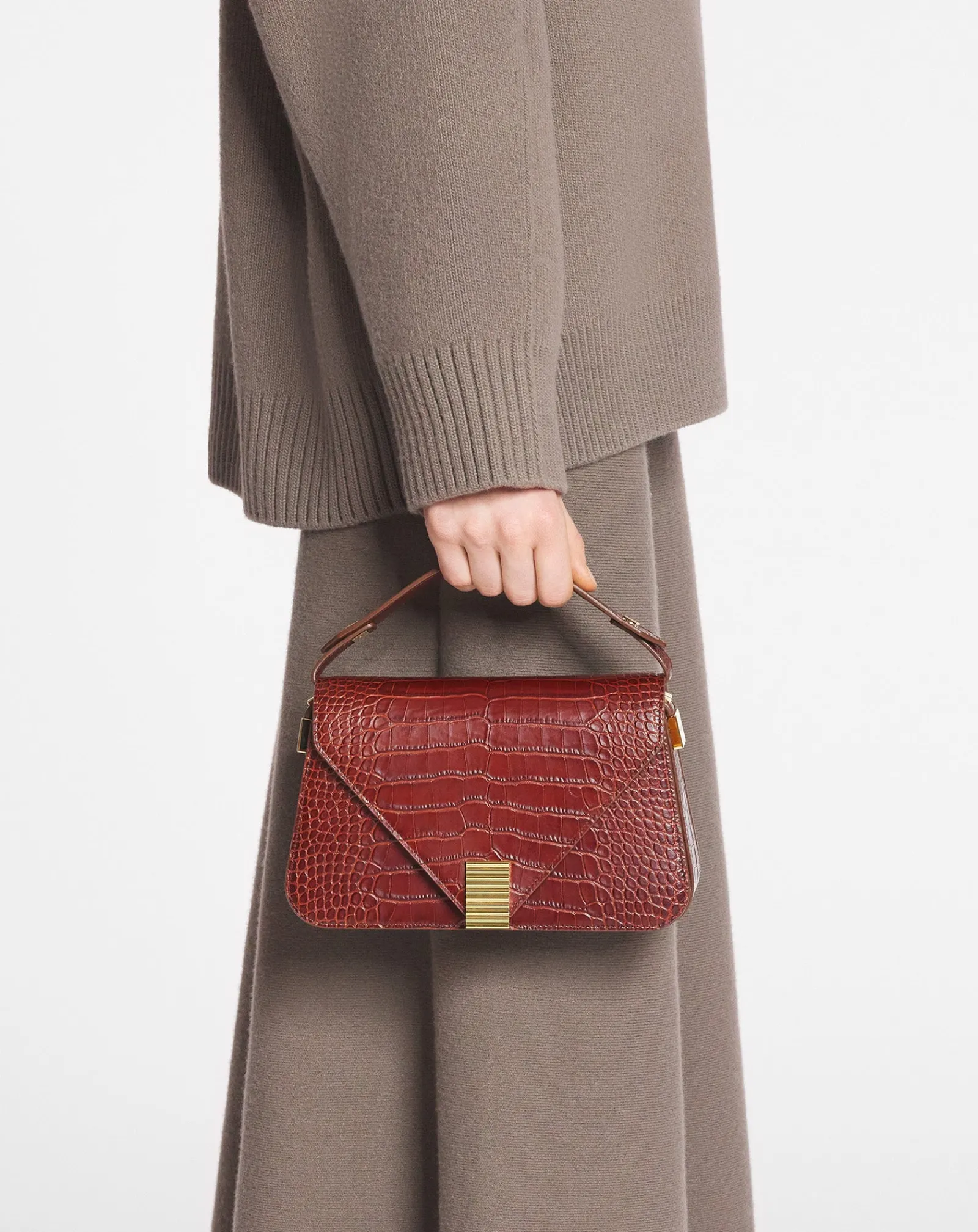 New Concerto arpège bag in crocodile-effect leather Women Concerto