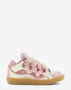 Online Curb sneakers in metallic leather Women Sneakers
