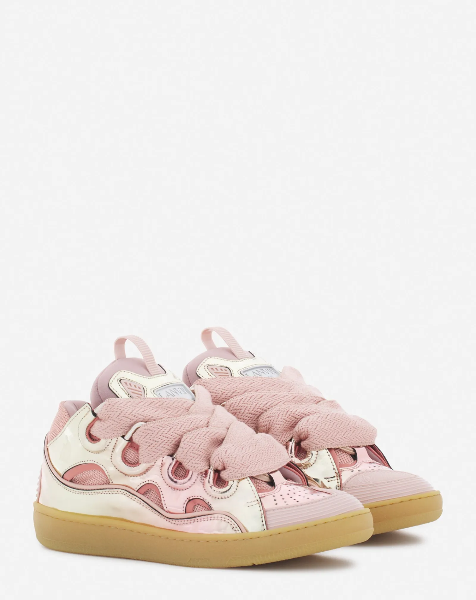 Online Curb sneakers in metallic leather Women Sneakers