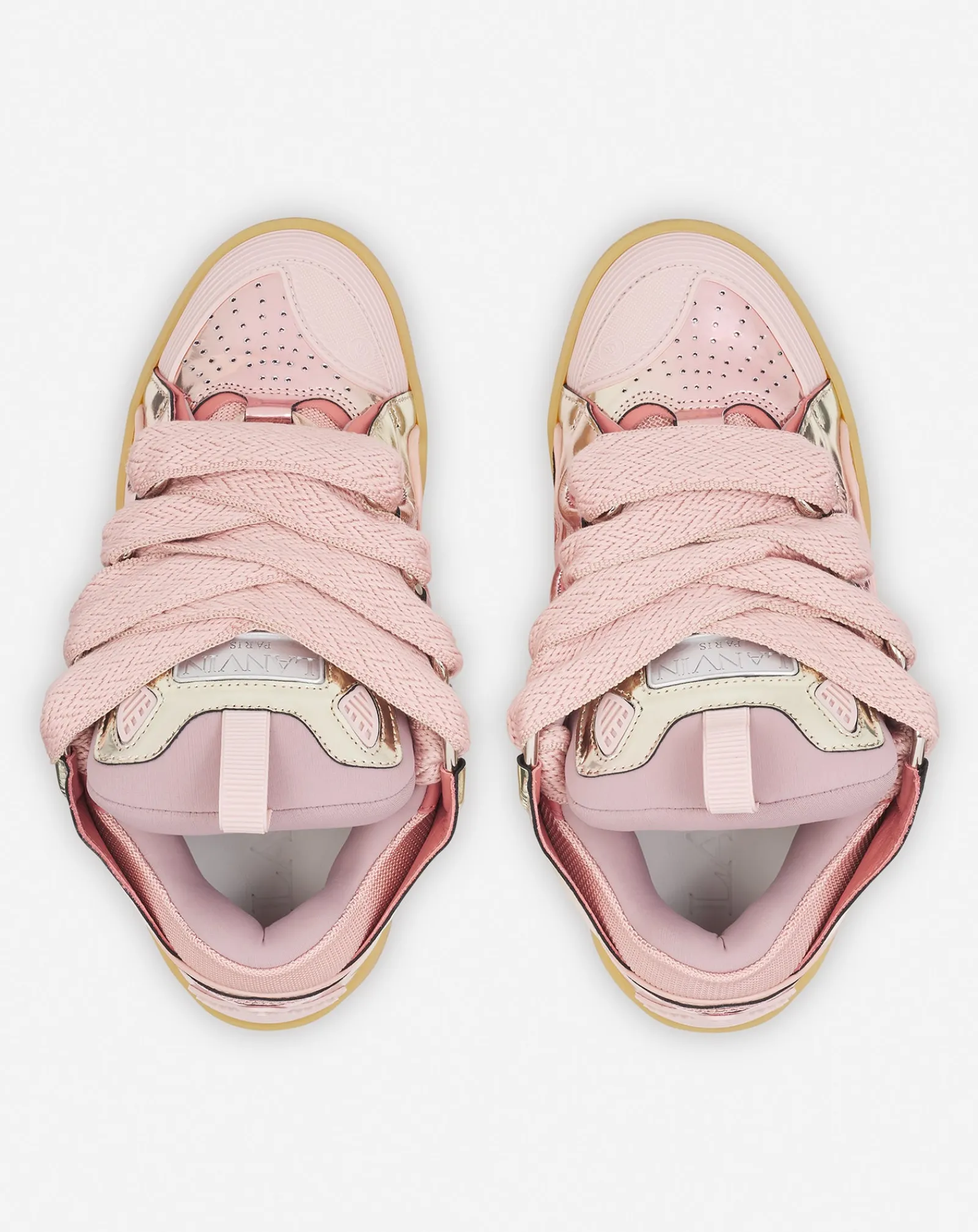 Online Curb sneakers in metallic leather Women Sneakers