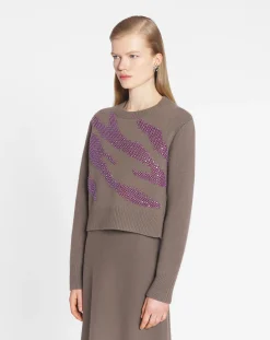 Discount Embroidered knit sweater Women Knitwear