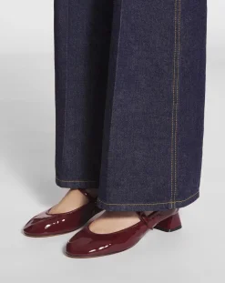 Clearance Heeled mary jane in glossy leather Women Ballerinas