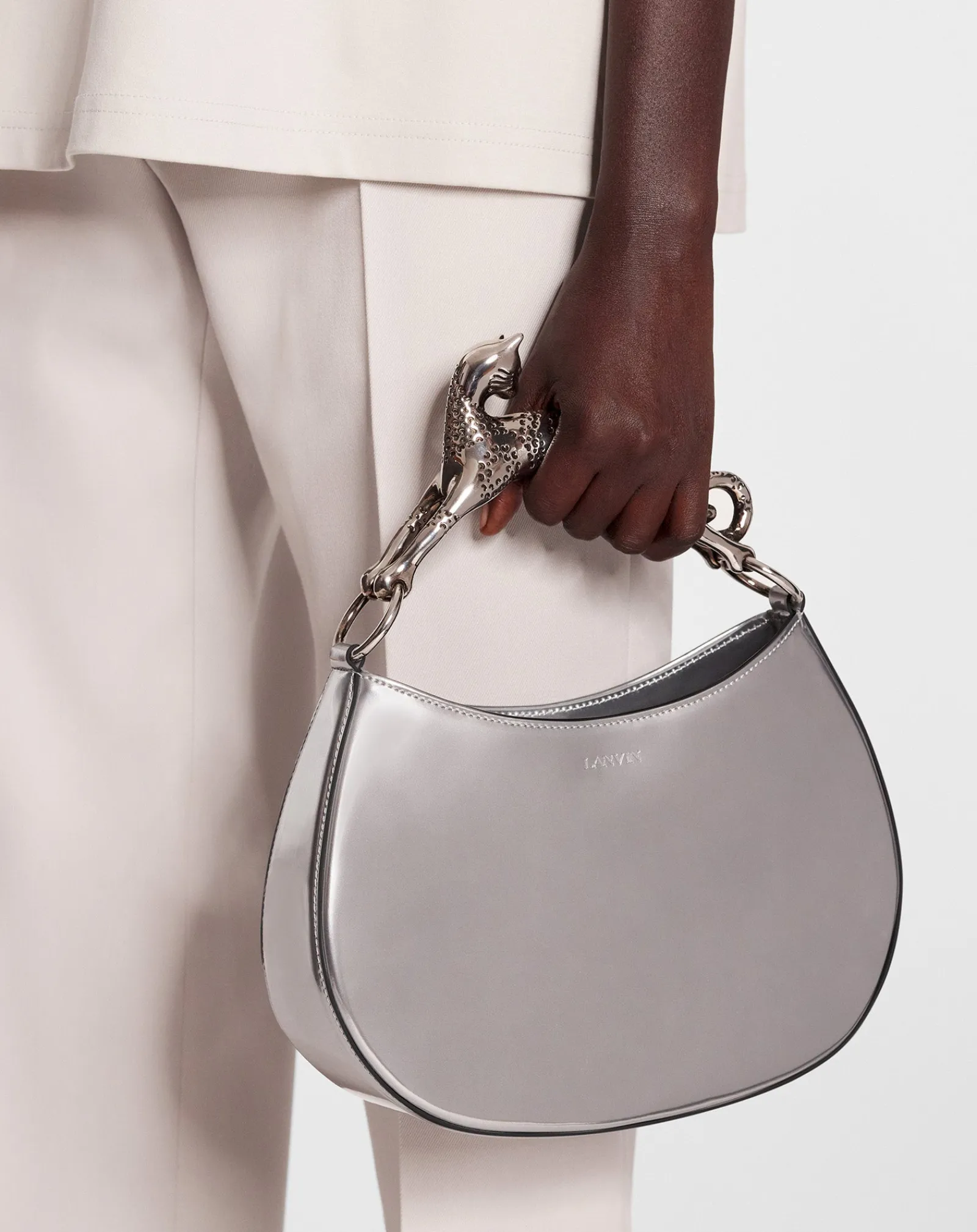 Hobo cat bag in metallic leather Women Hobo