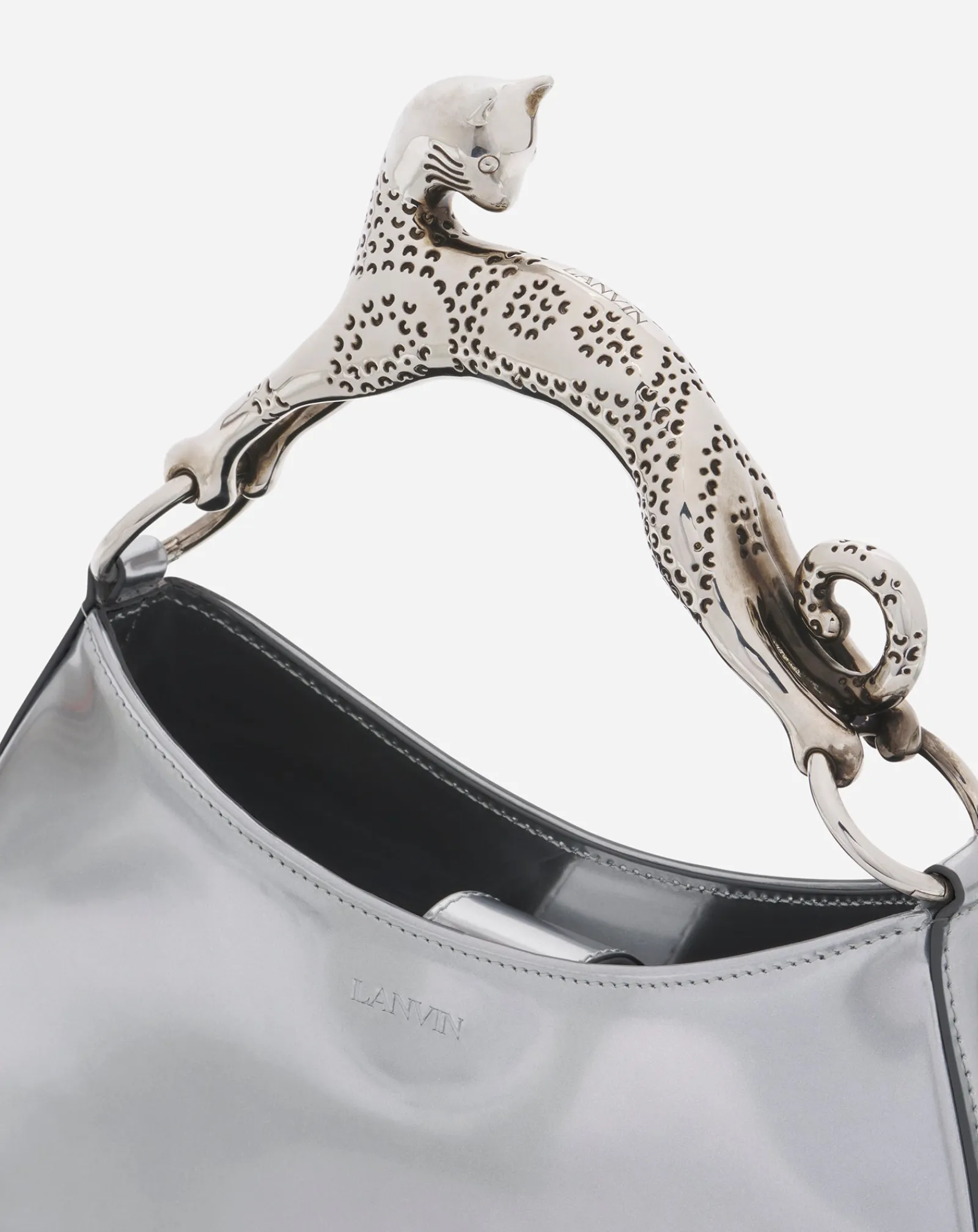 Hobo cat bag in metallic leather Women Hobo