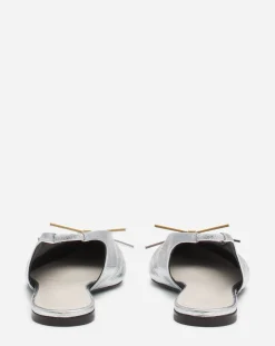 Sale bow slingback in metallic leather Women Ballerinas