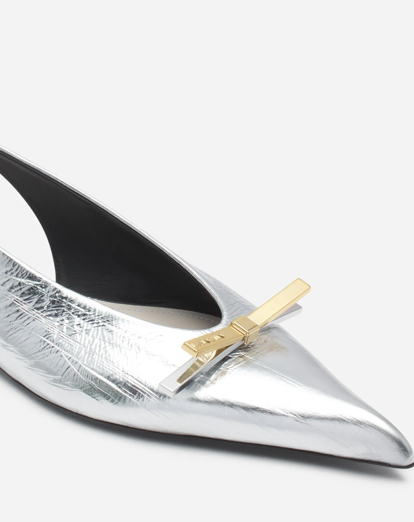 Sale bow slingback in metallic leather Women Ballerinas