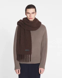 Discount fringed scarf in wool Women Silks & Scarves