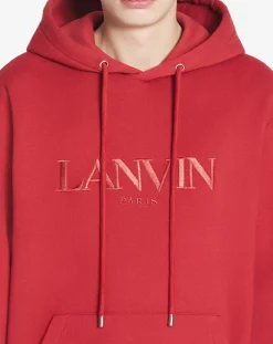 Online paris embroidered loose-fitting hoodie Knitwear & Sweatshirts