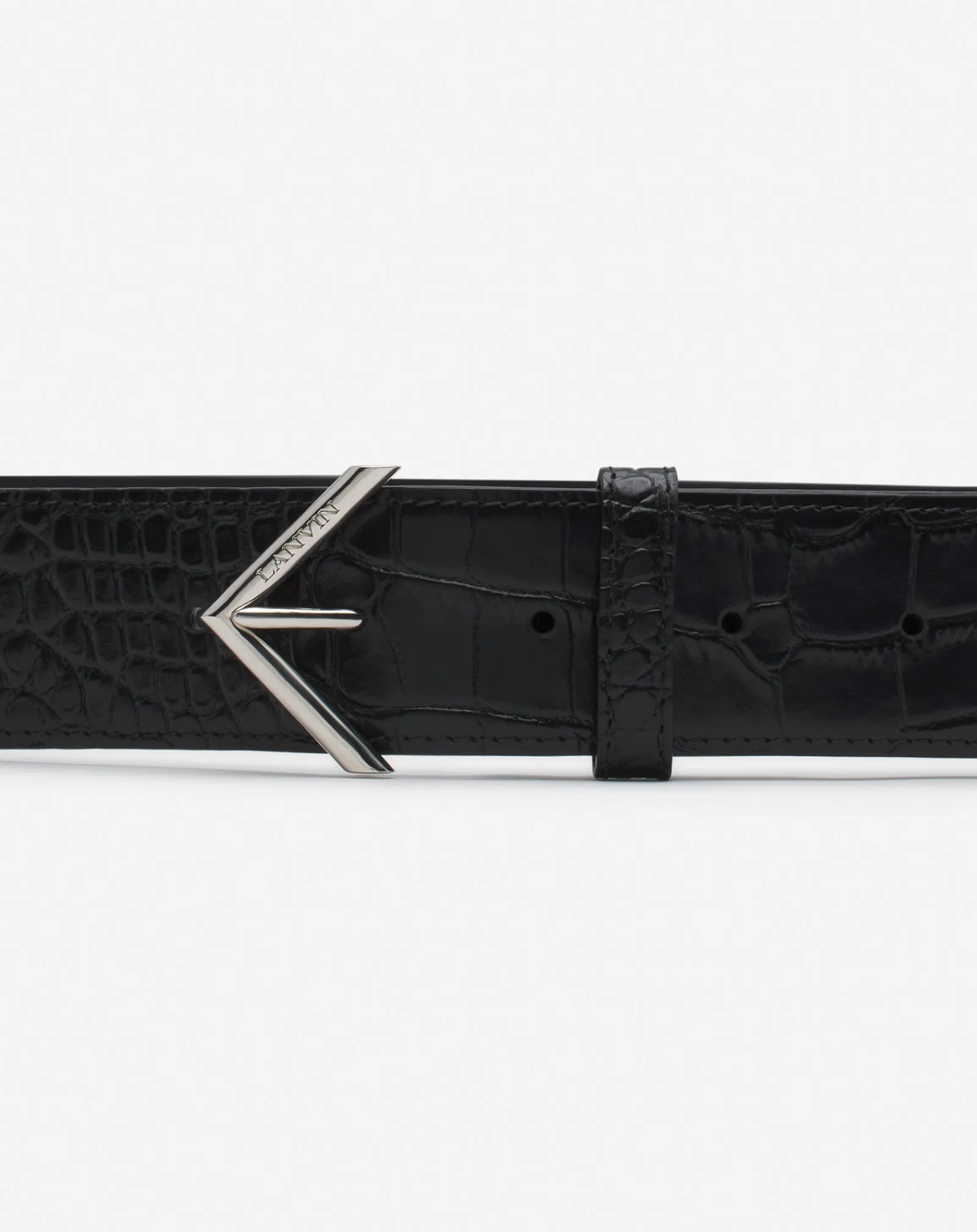 Clearance signature belt in crocodile-effect leather Belts