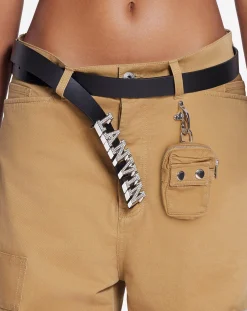 Clearance x future leather belt with rhinestones Belts