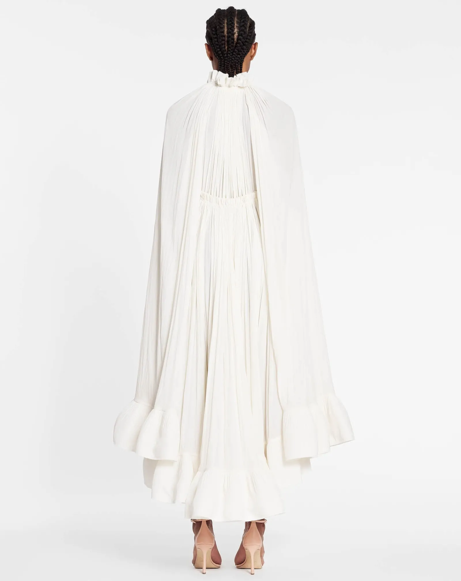 Hot Long charmeuse ruffle dress Women Dresses