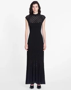 Clearance Long dress in lace effect knit Women Dresses