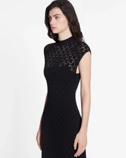 Clearance Long dress in lace effect knit Women Dresses
