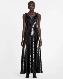 Online Long embroidered sleeveless dress Women Dresses