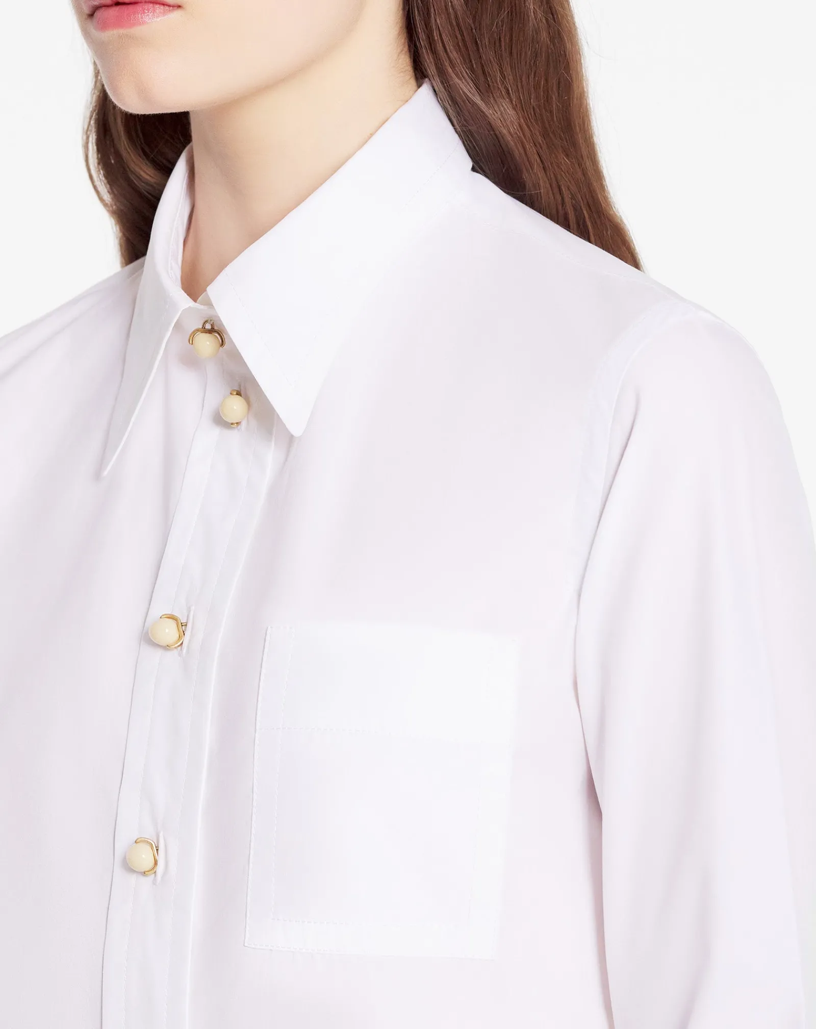 New Long sleeve shirt in poplin Women Tops
