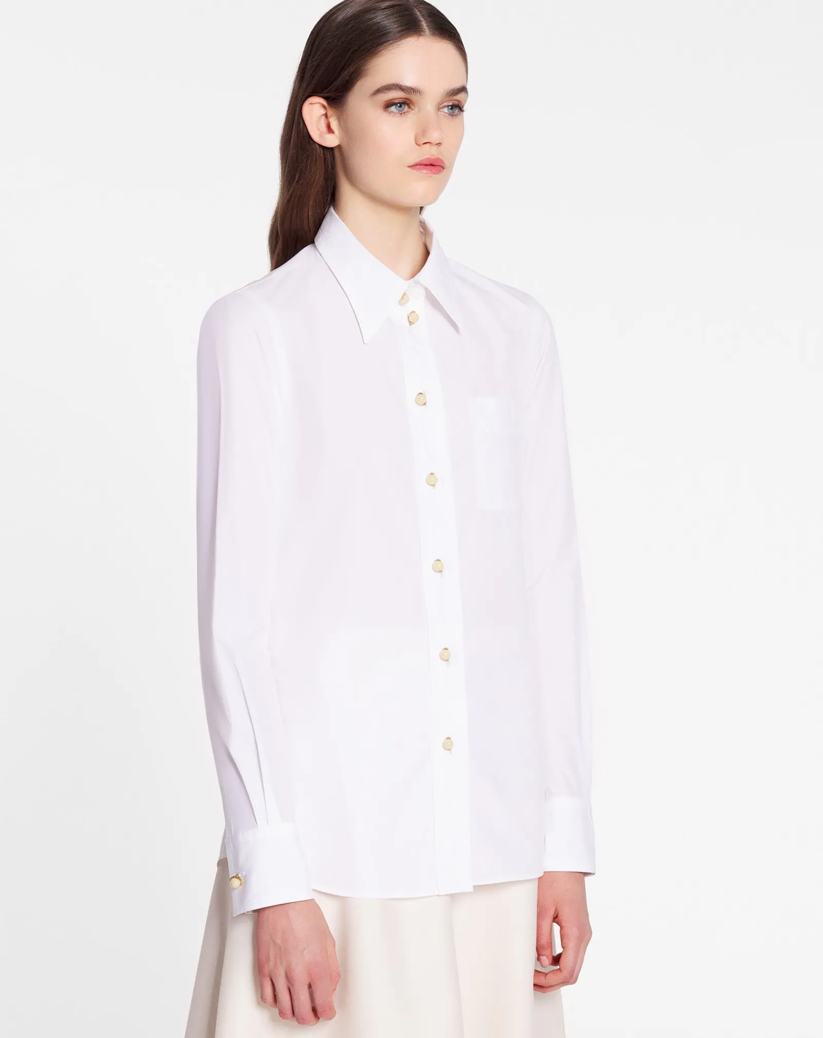New Long sleeve shirt in poplin Women Tops