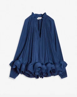 New Long-sleeve charmeuse blouse Women Tops