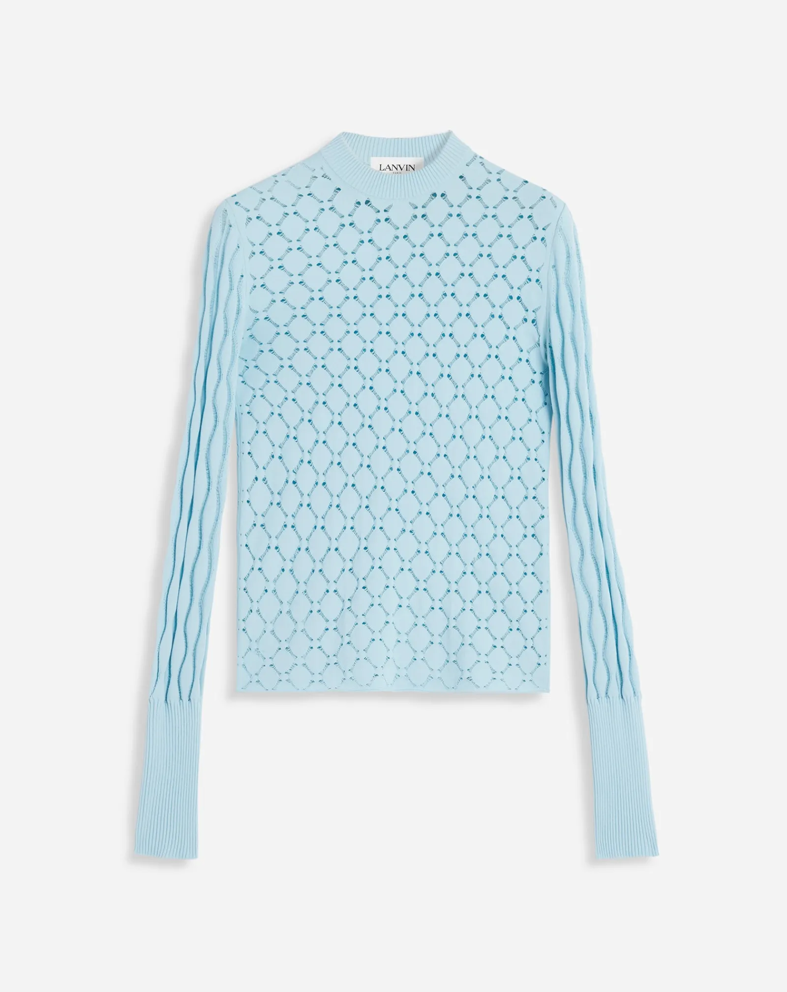 Online Long-sleeved top in lace effect knit Women Tops