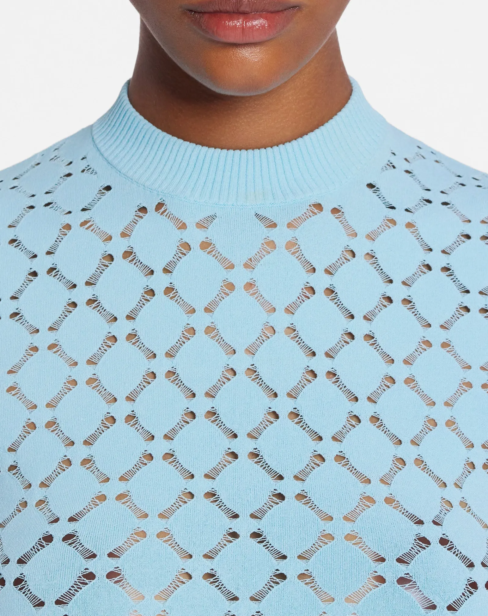 Online Long-sleeved top in lace effect knit Women Tops