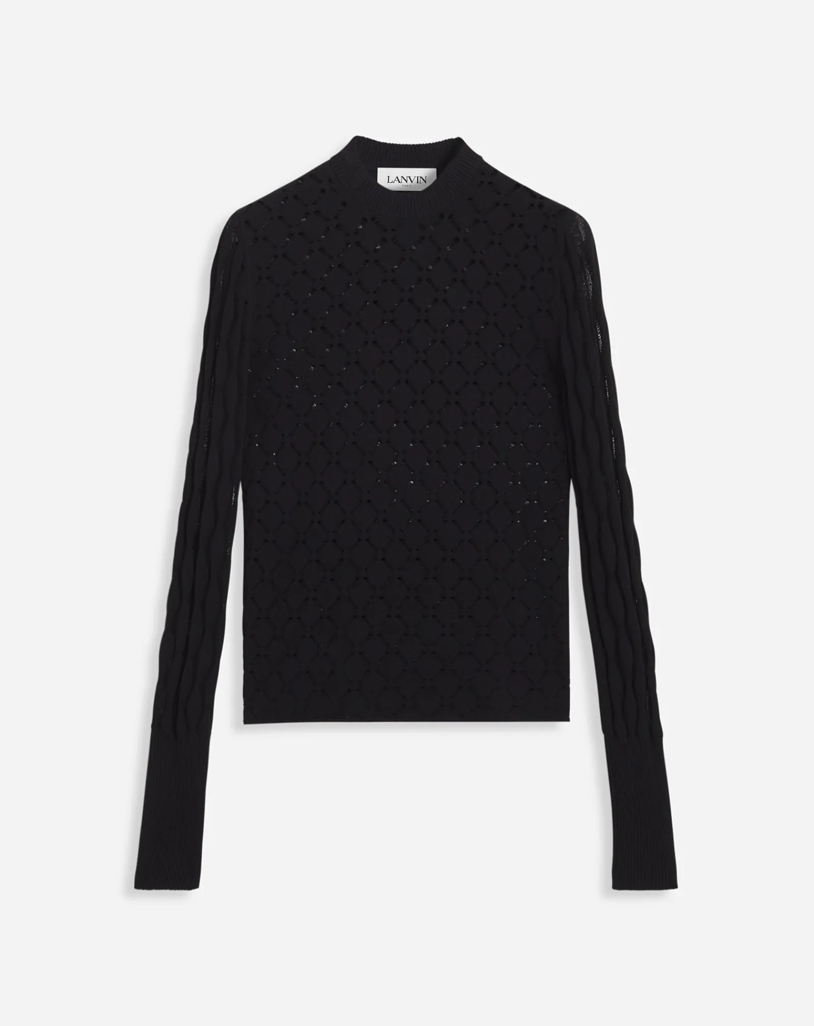 Discount Long-sleeved top in lace effect knit Women Tops