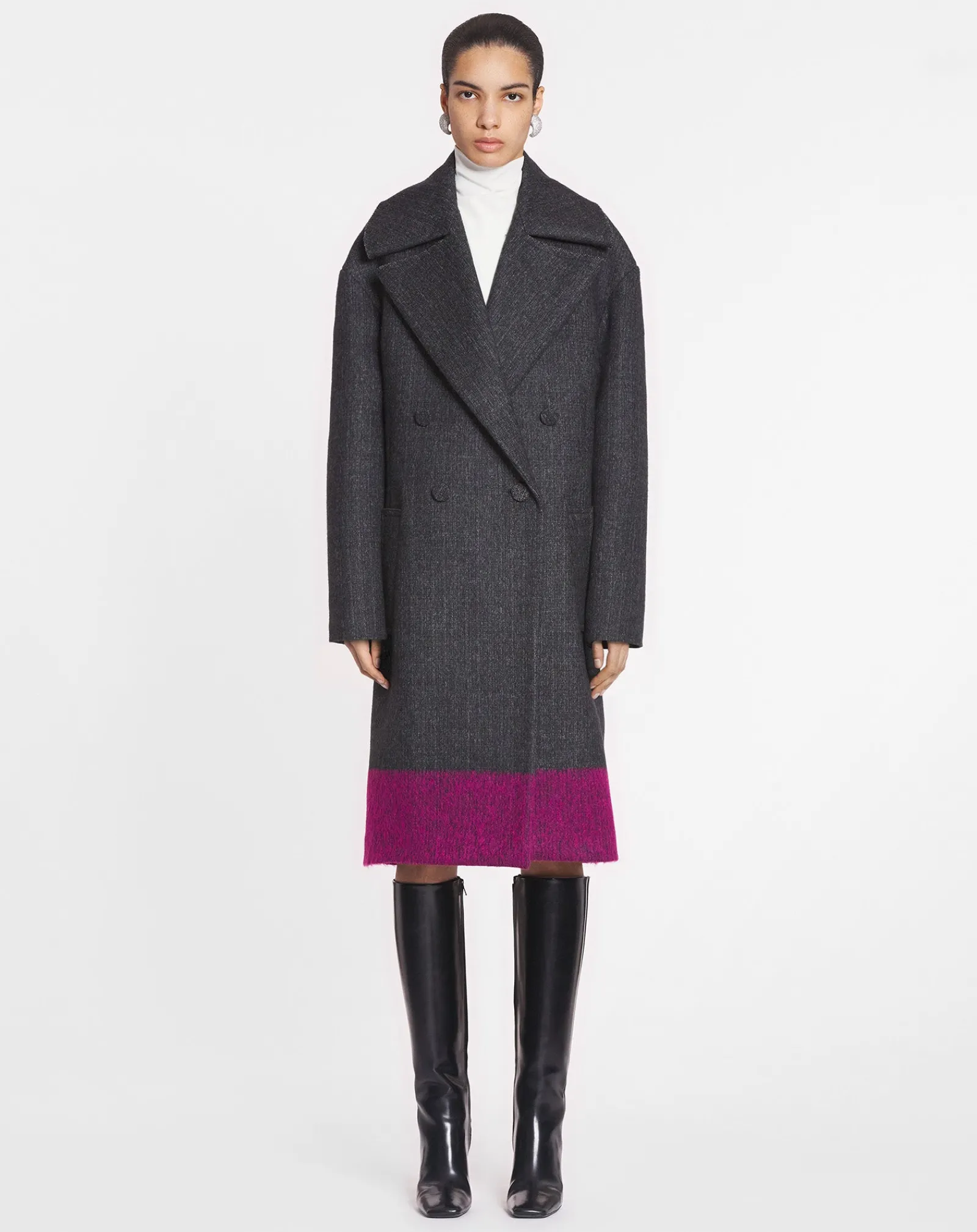 Discount Loose-fit two-tone coat Women Coats & Jackets