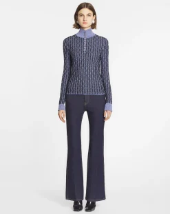Lurex jacquard top Women Knitwear