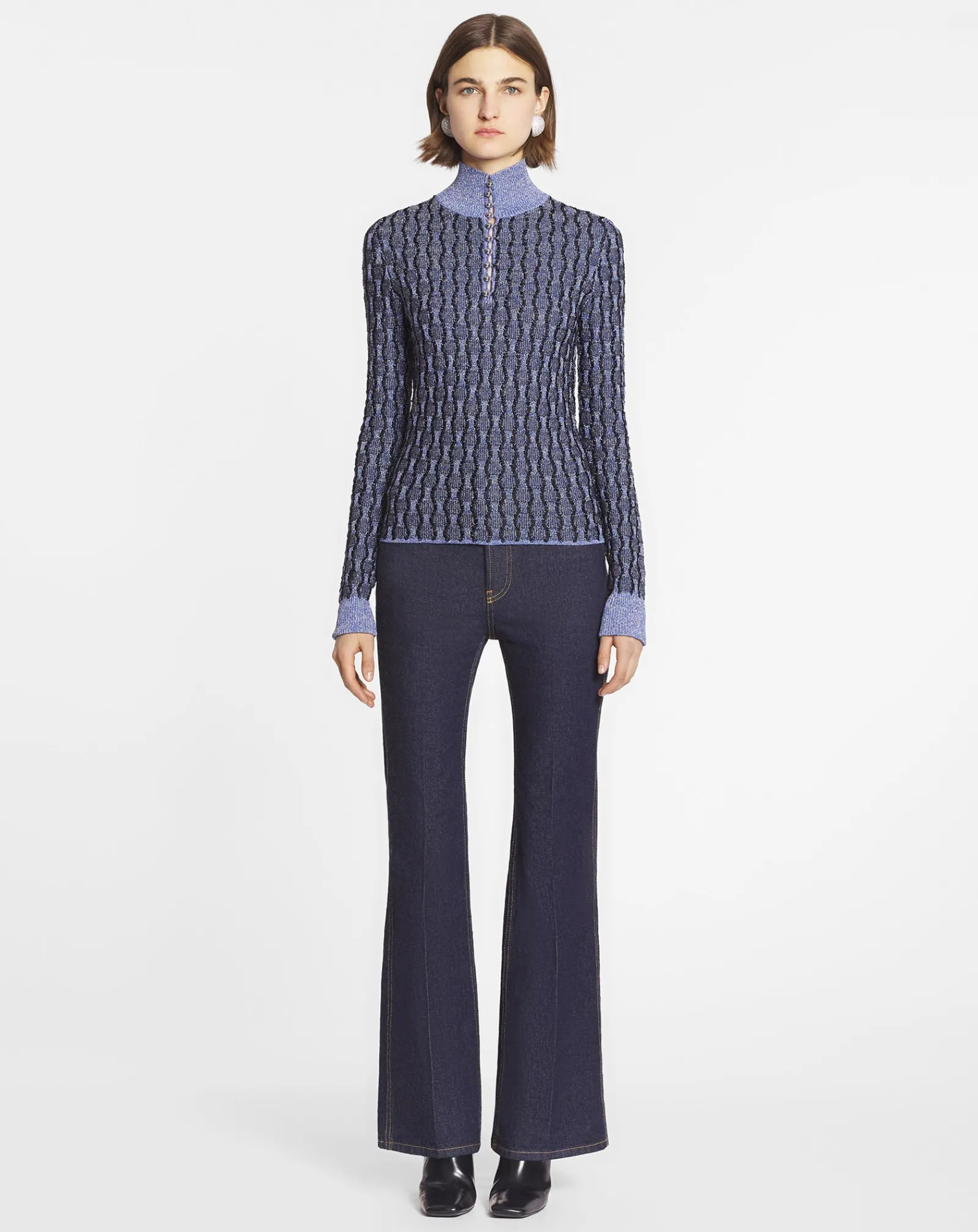 Lurex jacquard top Women Knitwear