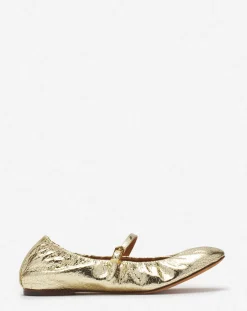 Best Mary jane in crackled metallic leather Women Ballerinas