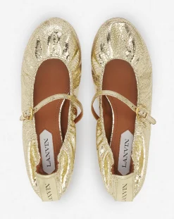 Best Mary jane in crackled metallic leather Women Ballerinas