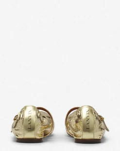 Best Mary jane in crackled metallic leather Women Ballerinas