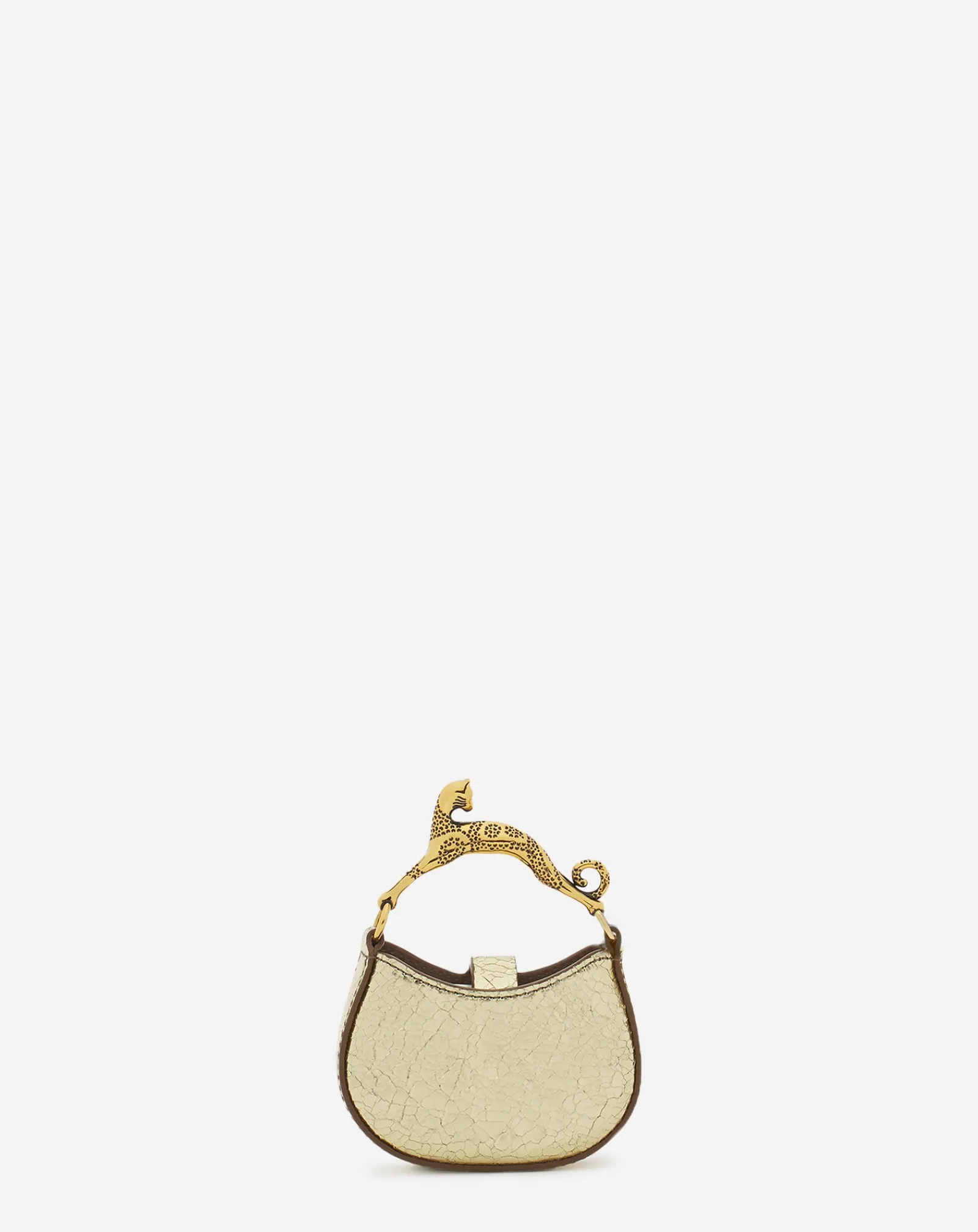 Hot Micro hobo cat charm bag in crackled metallic leather Women Wallets & Small Leather Goods