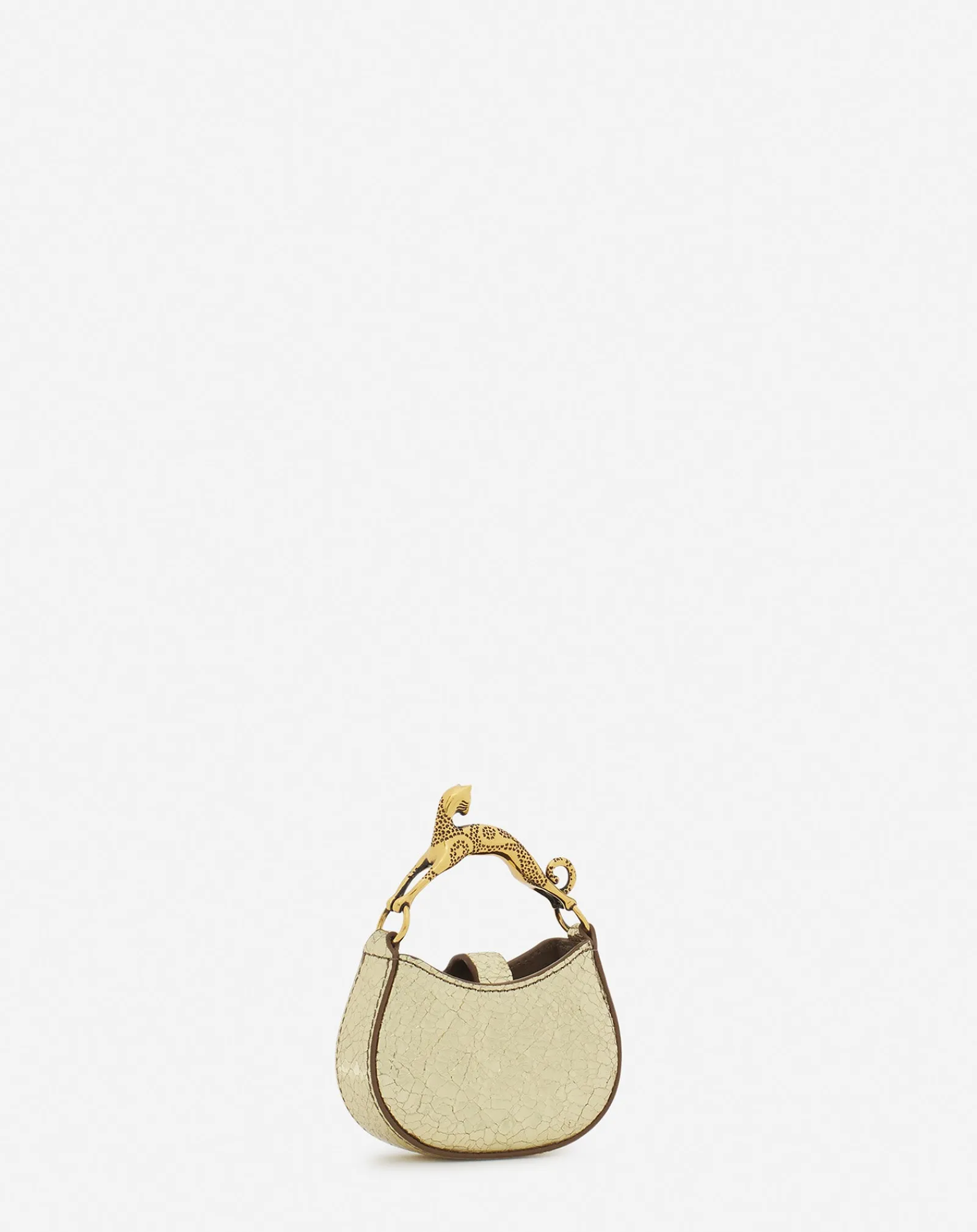 Hot Micro hobo cat charm bag in crackled metallic leather Women Wallets & Small Leather Goods