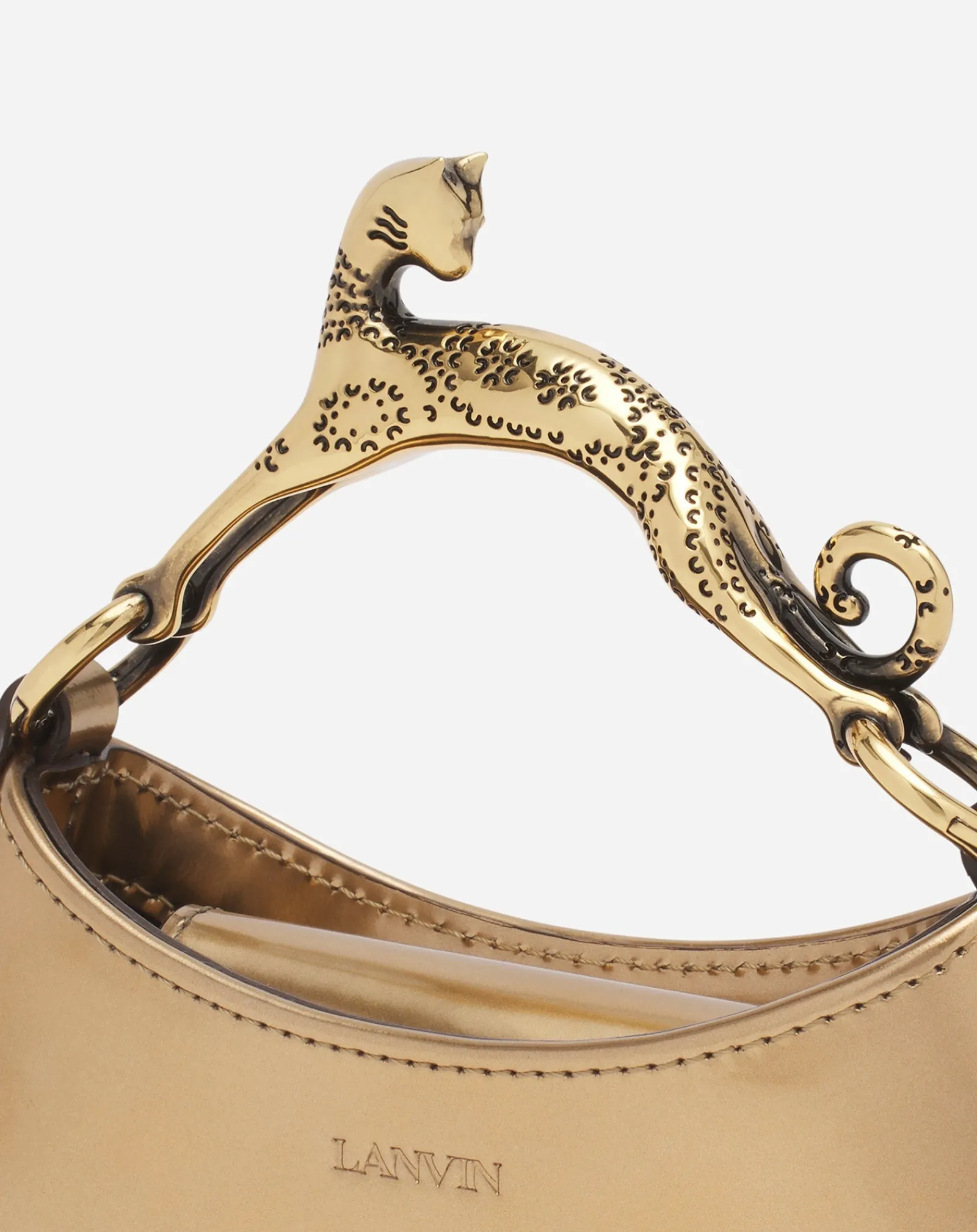 Hot Nano hobo cat bag in metallic leather Women Hobo