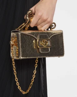 Nano pencil cat bag in crackled metallic leather Women Mini Bags & Clutches