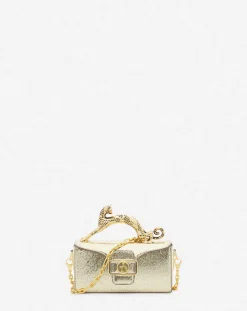 Clearance Nano pencil cat bag in crackled metallic leather Women Pencil