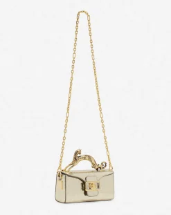 Clearance Nano pencil cat bag in crackled metallic leather Women Pencil