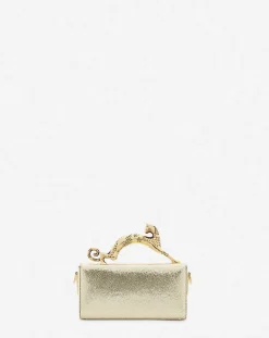 Clearance Nano pencil cat bag in crackled metallic leather Women Pencil