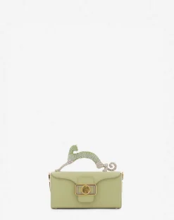 Nano pencil cat bag in leather and rhinestones Women Pencil