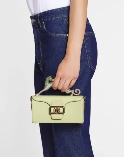 Nano pencil cat bag in leather and rhinestones Women Pencil