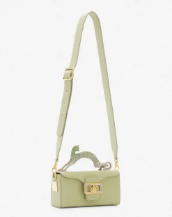 Nano pencil cat bag in leather and rhinestones Women Pencil