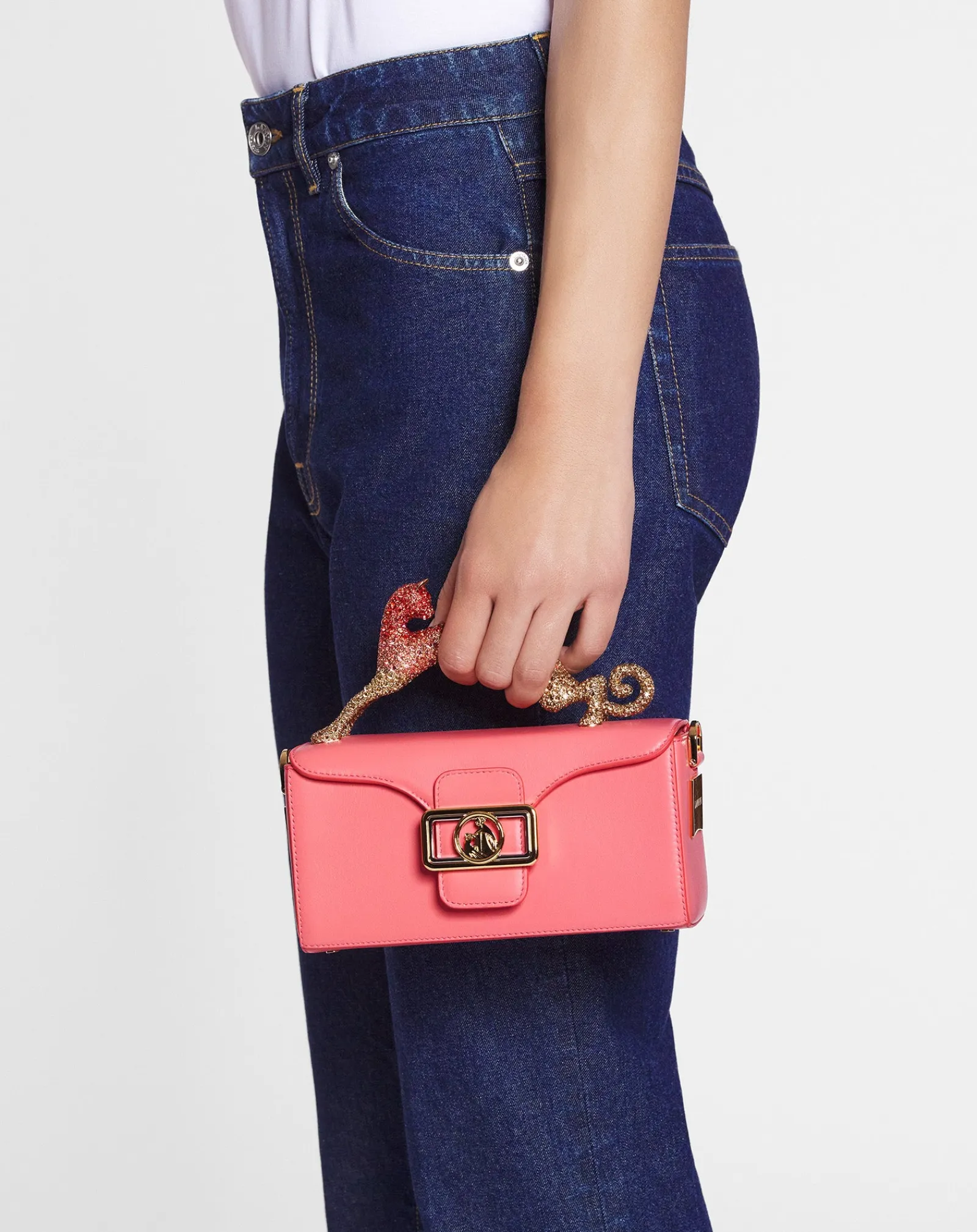 New Nano pencil cat bag in leather and rhinestones Women Mini Bags & Clutches