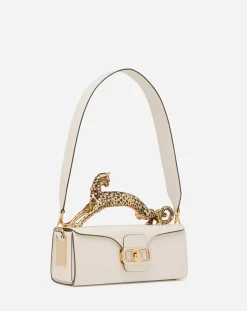Pencil cat bag in shiny calfskin leather and rhinestones Women Pencil