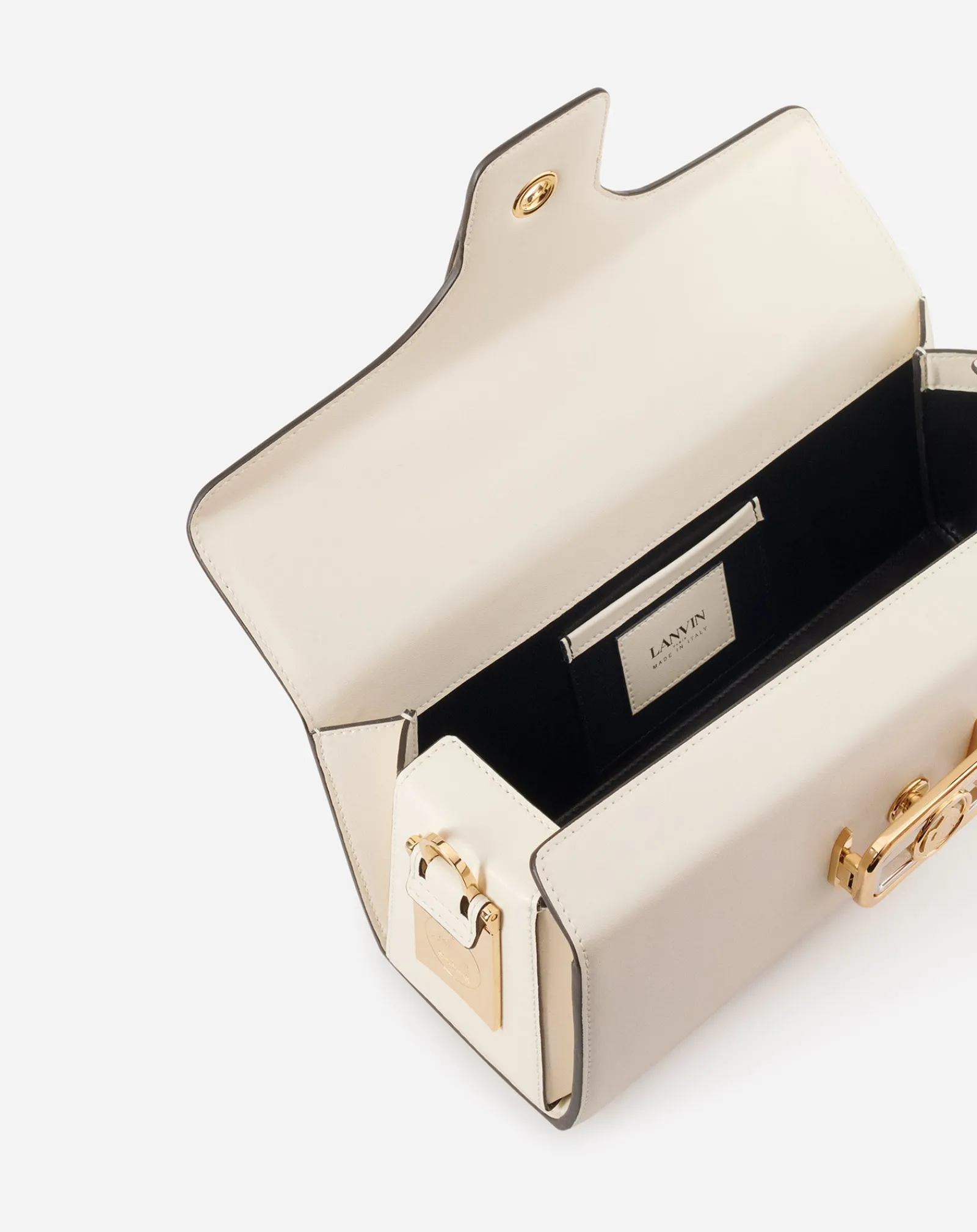 Pencil cat bag in shiny calfskin leather and rhinestones Women Pencil