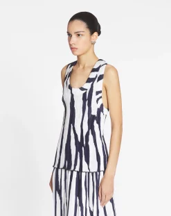 Best Printed pleated tank top Women Tops