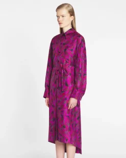 Online Printed shirt dress with pleats Women Dresses
