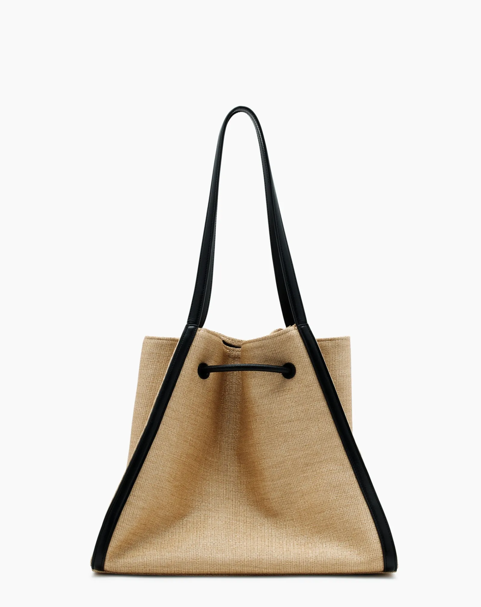 Sequence bag in leather and raffia Women Tote Bags & Top Handle Bags